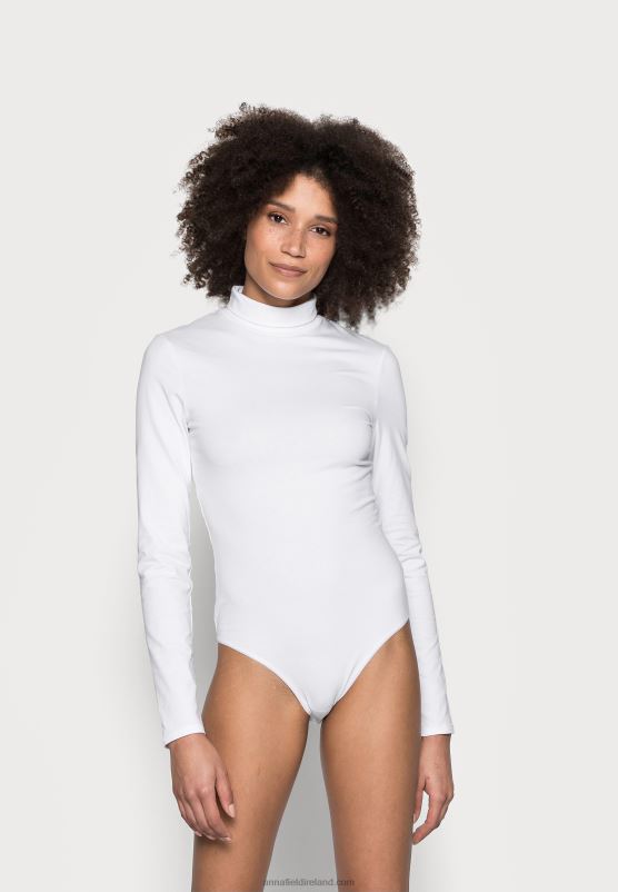 Z62T1023 Women Anna Field Laura 2Pp High Neck Bodies Body White - Image 2