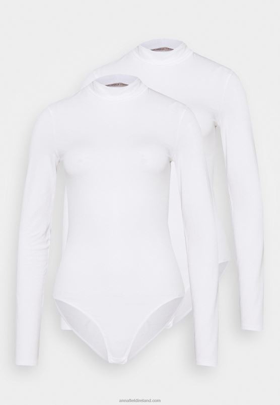 Z62T1023 Women Anna Field Laura 2Pp High Neck Bodies Body White - Image 5