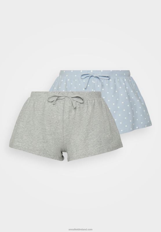 Z62T1069 Women Anna Field Short 2 Pack Pyjama Bottoms Blue - Image 5