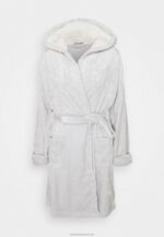 Z62T1082 Women Anna Field Maelis Dressing Gown Grey - Image 4