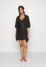 Z62T1085 Women Anna Field Dressing Gown Black - Image 2