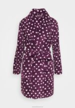 Z62T1091 Women Anna Field Dressing Gown Dark Red/Beige - Image 4