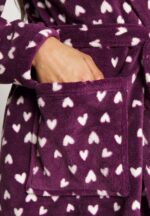 Z62T1091 Women Anna Field Dressing Gown Dark Red/Beige - Image 5