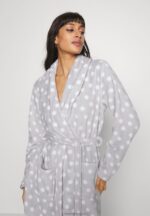 Z62T1093 Women Anna Field Dressing Gown Grey/White - Image 4