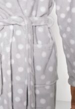 Z62T1093 Women Anna Field Dressing Gown Grey/White - Image 6