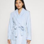 Z62T1094 Women Anna Field Ladies Plush Bathrobe Dressing Gown Blue