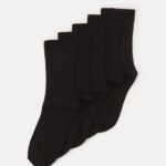 Z62T1143 Women Anna Field 5 Pack Socks Black