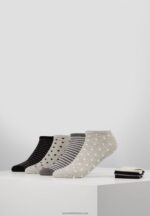 Z62T1144 Women Anna Field 8Pp Spot Stripe Socks Grey