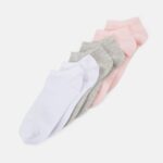 Z62T1147 Women Anna Field 6 Pack Socks Pink/Grey/White