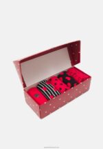 Z62T1151 Women Anna Field 5 Pack Socks Red/Black - Image 2