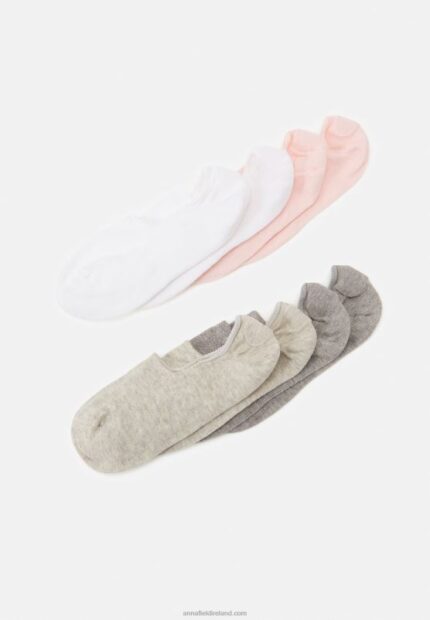 Z62T1153 Women Anna Field 8 Pack Trainer Socks Pink, White, Grey