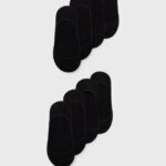 Z62T1154 Women Anna Field 8 Pack Trainer Socks Black