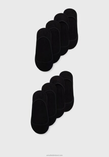 Z62T1154 Women Anna Field 8 Pack Trainer Socks Black