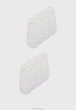 Z62T1155 Women Anna Field 8 Pack Trainer Socks White