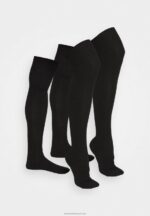 Z62T1159 Women Anna Field 2 Pack Over-The-Knee Socks Black - Image 2