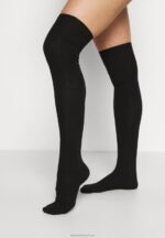 Z62T1159 Women Anna Field 2 Pack Over-The-Knee Socks Black