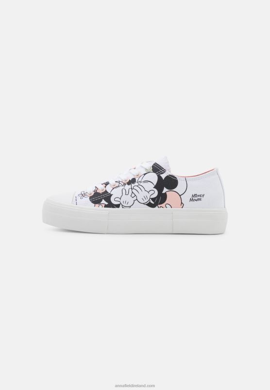 Z62T1174 Women Anna Field Disney Mickey Mouse Love Trainers White/Black - Image 2