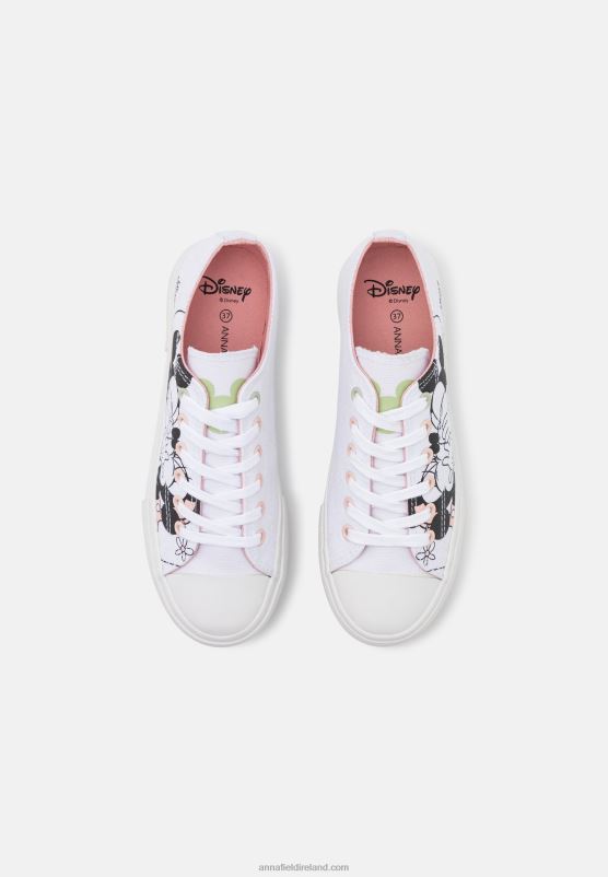 Z62T1174 Women Anna Field Disney Mickey Mouse Love Trainers White/Black - Image 6