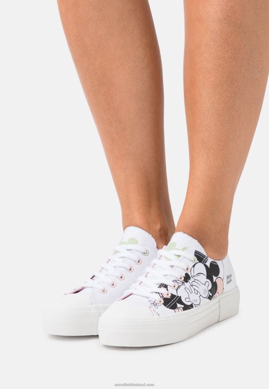 Z62T1174 Women Anna Field Disney Mickey Mouse Love Trainers White/Black - Image 1