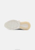 Z62T1201 Women Anna Field Leather Trainers White/Gold - Image 5