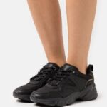 Z62T1203 Women Anna Field Leather Trainers Black