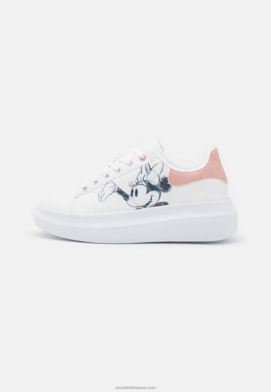 Z62T1207 Women Anna Field Disney Mickey Mouse Trainers White/Light Pink - Image 2
