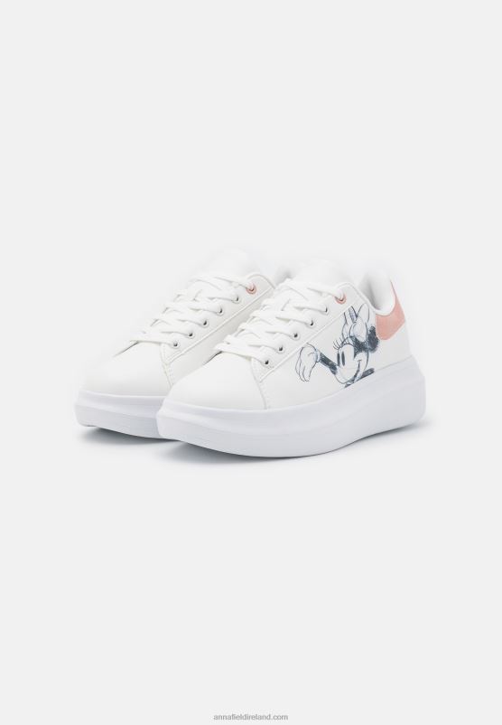 Z62T1207 Women Anna Field Disney Mickey Mouse Trainers White/Light Pink - Image 3