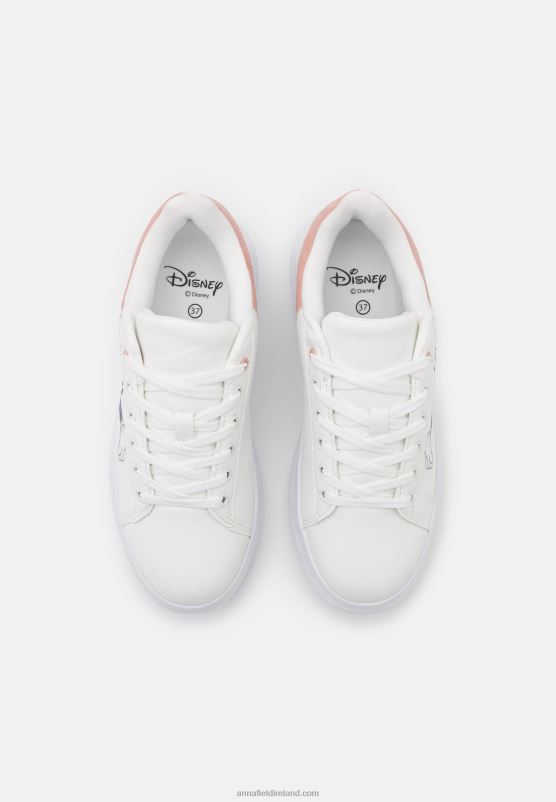 Z62T1207 Women Anna Field Disney Mickey Mouse Trainers White/Light Pink - Image 6