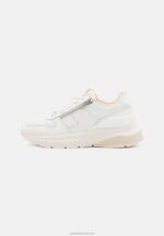 Z62T1209 Women Anna Field Leather Trainers White/Beige - Image 2