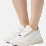 Z62T1209 Women Anna Field Leather Trainers White/Beige