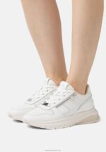Z62T1209 Women Anna Field Leather Trainers White/Beige