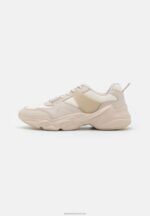 Z62T1213 Women Anna Field Leather Trainers Beige - Image 2