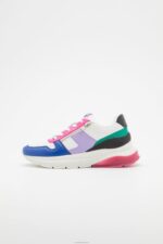 Z62T1214 Women Anna Field Leather Trainers White/Multi-Coloured - Image 2