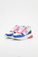 Z62T1214 Women Anna Field Leather Trainers White/Multi-Coloured - Image 3