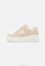 Z62T1217 Women Anna Field Leather Trainers Beige - Image 2