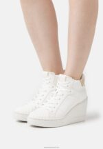Z62T1231 Women Anna Field High-Top Trainers White/Gold