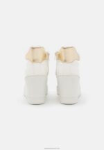Z62T1231 Women Anna Field High-Top Trainers White/Gold - Image 4