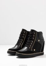 Z62T1232 Women Anna Field Bootie High-Top Trainers Black - Image 5