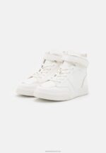 Z62T1234 Women Anna Field High-Top Trainers White/Gold - Image 3