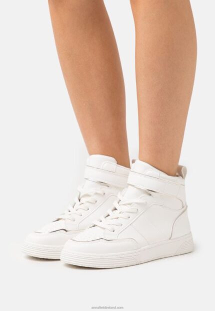 Z62T1234 Women Anna Field High-Top Trainers White/Gold
