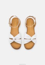 Z62T1293 Women Anna Field Leather Sandals White - Image 6