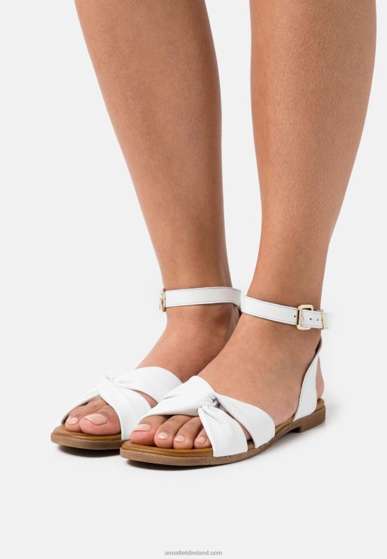 z62t1293_women_anna_field_leather_sandals_white.jpg Z62T1293 Women Anna Field Leather Sandals White - Image 1