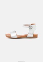 Z62T1300 Women Anna Field Leather Sandals Silver - Image 2