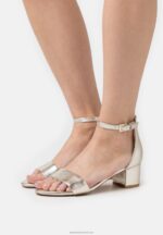 Z62T1301 Women Anna Field Leather Sandals Gold