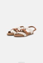 Z62T1308 Women Anna Field Sandals White/Cognac - Image 3