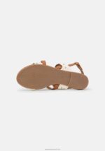 Z62T1308 Women Anna Field Sandals White/Cognac - Image 5