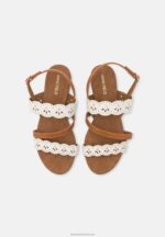 Z62T1308 Women Anna Field Sandals White/Cognac - Image 6