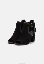 Z62T1314 Women Anna Field Leather Ankle Cuff Sandals Black - Image 3