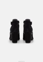 Z62T1314 Women Anna Field Leather Ankle Cuff Sandals Black - Image 4