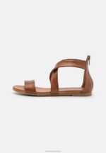 Z62T1316 Women Anna Field Leather Sandals Cognac - Image 2